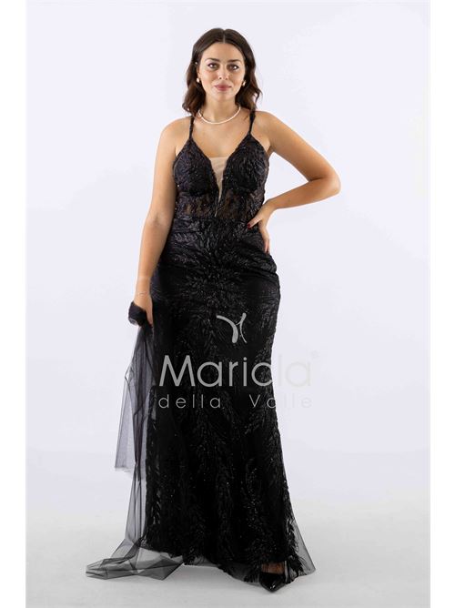 abito lungo intrecciato dietro MARICLA ELEGANCE | FI7522NERO